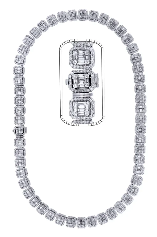 30 Carat Lab Grown Diamond Mens Cuban Link Chain Necklace Solid Gold 11 MM