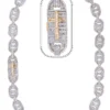 33 Carat Lab Grown Diamond Mens Cuban Link Chain Necklace Solid Gold 14 MM