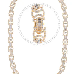 22 Carat Lab Grown Diamond Mens Cuban Link Chain Necklace Solid Gold 11 MM