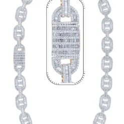 52 Carat Lab Grown Diamond Mens Cuban Link Chain Necklace Solid Gold 16 MM