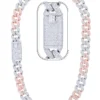 32 Carat Lab Grown Diamond Mens Cuban Link Chain Necklace Solid Gold 16 MM