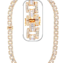 40 Carat Lab Grown Diamond Mens Cuban Link Chain Necklace Solid Gold 13.5 MM