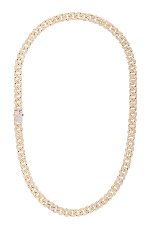 8 Carat Lab Grown Diamond Mens Cuban Link Chain Necklace Solid Gold 8 MM - Image 2