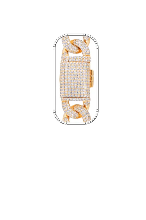 32 Carat Lab Grown Diamond Mens Cuban Link Chain Necklace Solid Gold 14 MM - Image 3