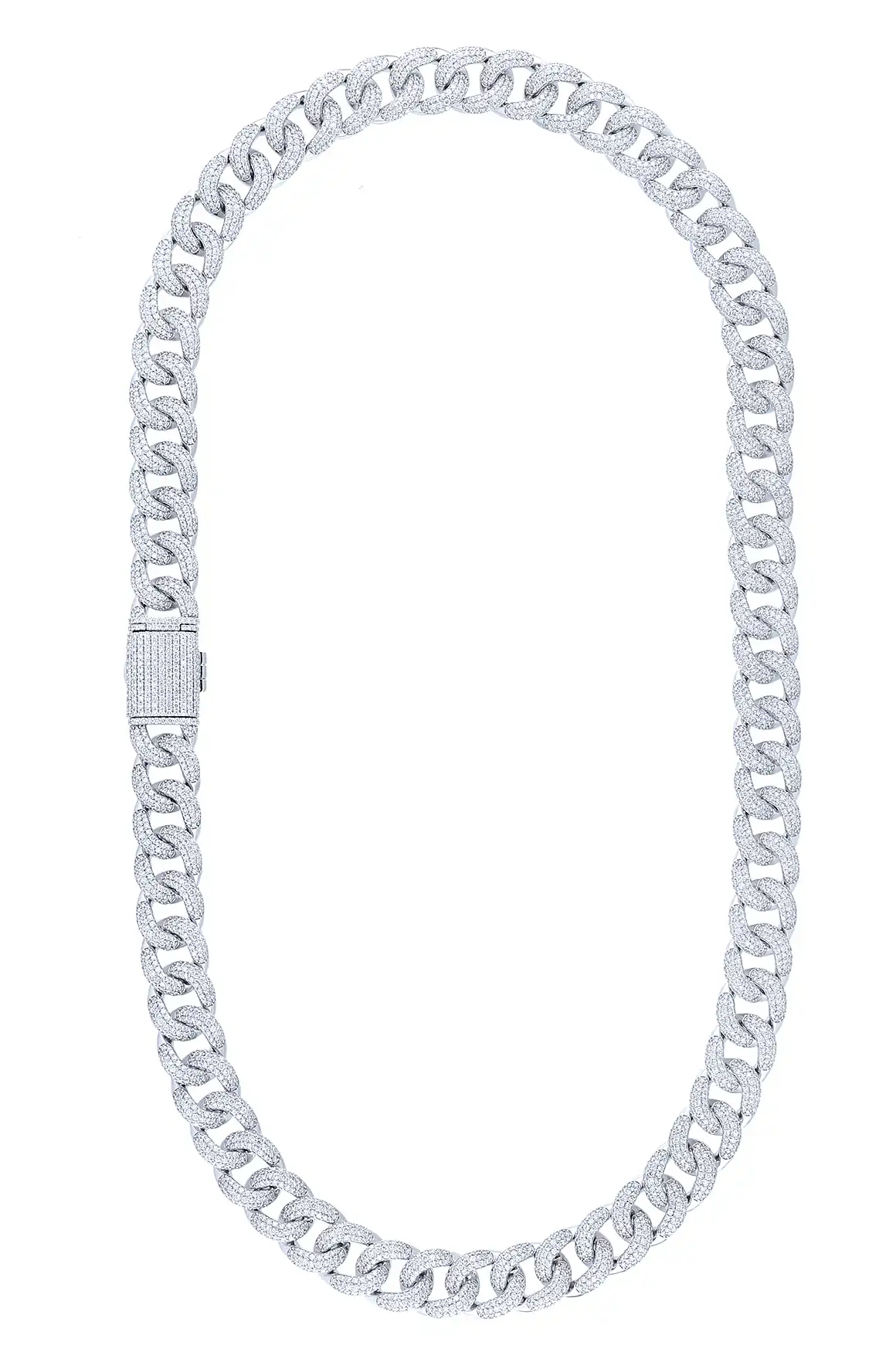 28 Carat Lab Grown Diamond Mens Cuban Link Chain Necklace Solid Gold 14 MM - Image 2