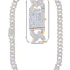 34 Carat Lab Grown Diamond Mens Cuban Link Chain Necklace Solid Gold 15 MM
