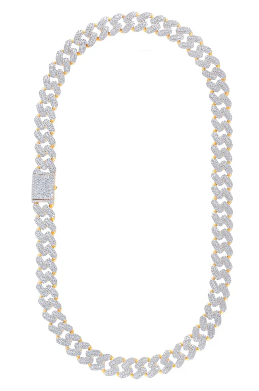 34 Carat Lab Grown Diamond Mens Cuban Link Chain Necklace Solid Gold 15 MM - Image 2