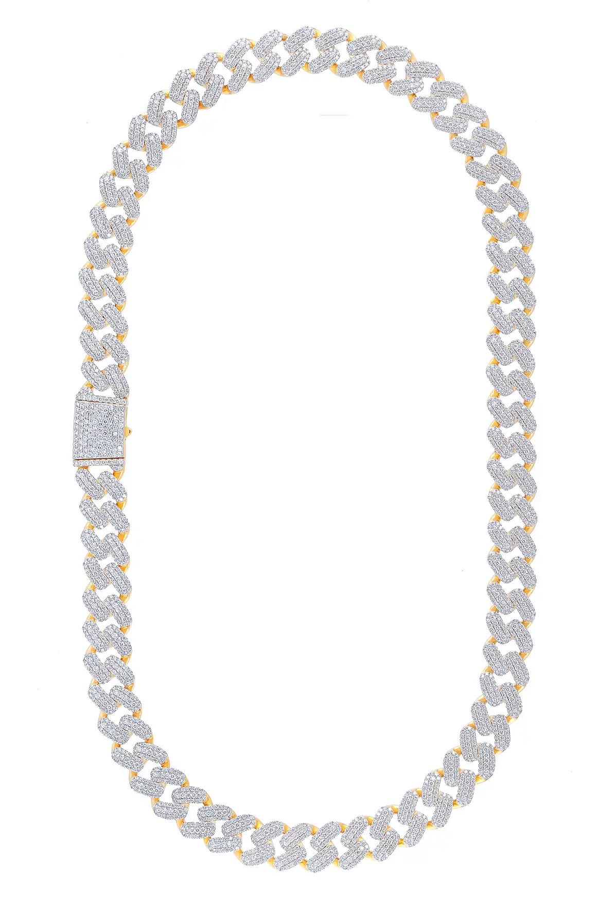 34 Carat Lab Grown Diamond Mens Cuban Link Chain Necklace Solid Gold 15 MM - Image 2