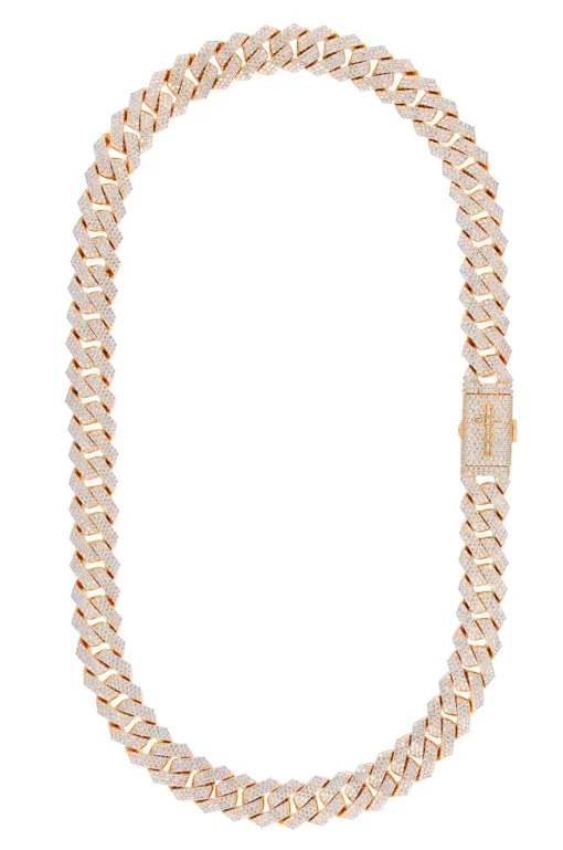 34 Carat Lab Grown Diamond Mens Cuban Link Chain Necklace Solid Gold 16 MM - Image 2