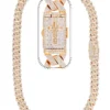 34 Carat Lab Grown Diamond Mens Cuban Link Chain Necklace Solid Gold 15 MM