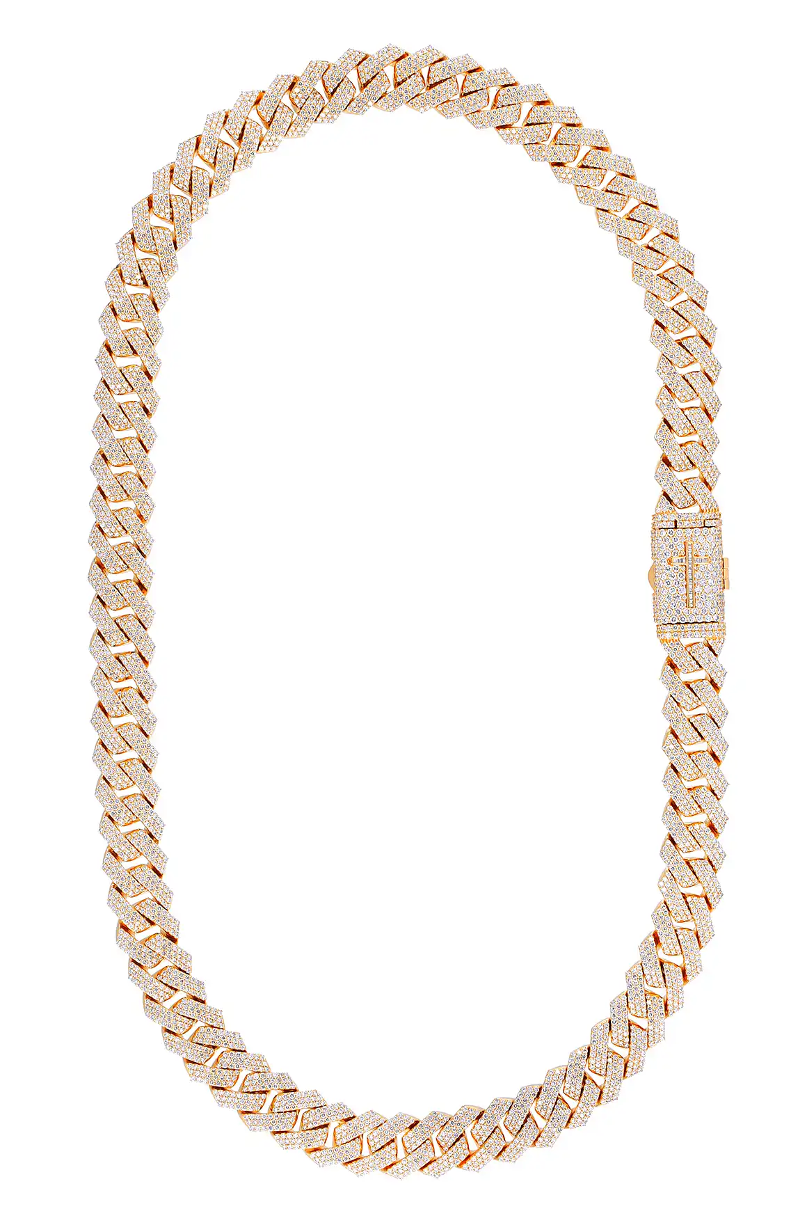 34 Carat Lab Grown Diamond Mens Cuban Link Chain Necklace Solid Gold 15 MM - Image 2