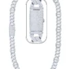 33 Carat Lab Grown Diamond Mens Cuban Link Chain Necklace Solid Gold 15 MM