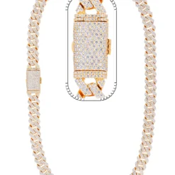 33 Carat Lab Grown Diamond Mens Cuban Link Chain Necklace Solid Gold 13 MM
