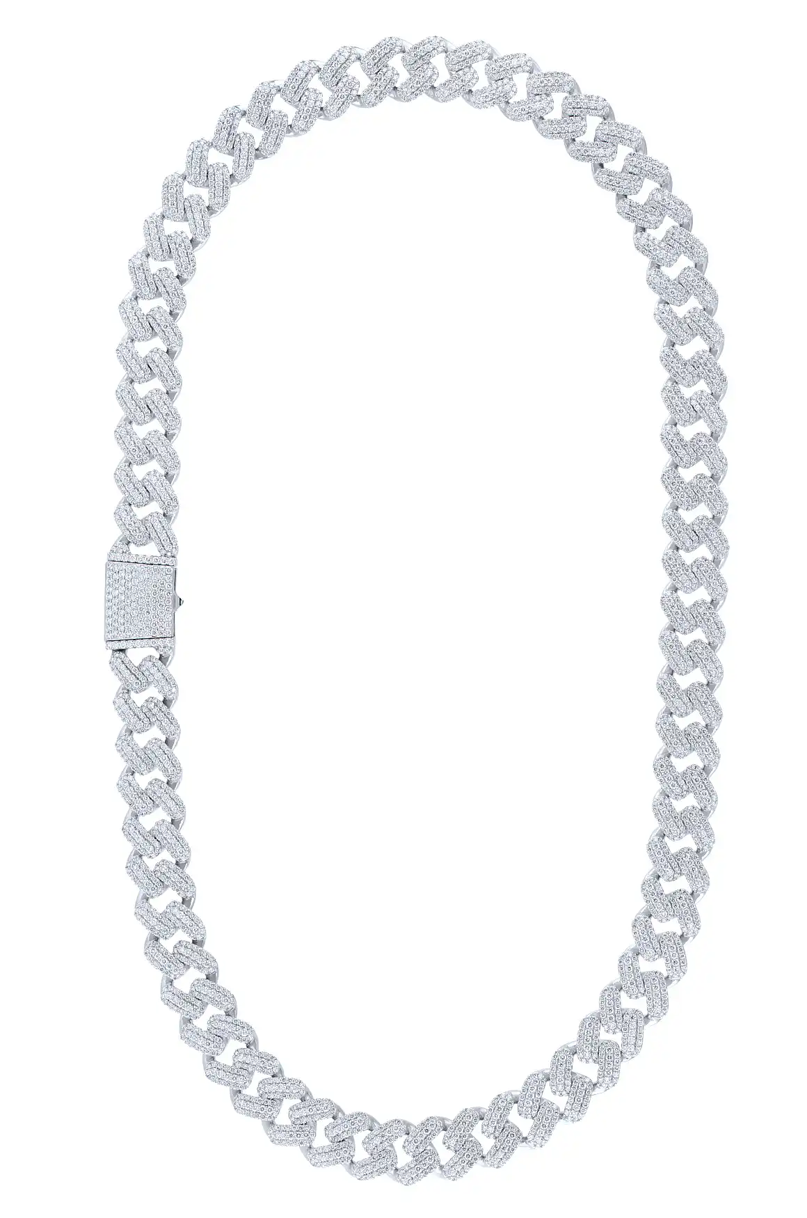 35 Carat Lab Grown Diamond Mens Cuban Link Chain Necklace Solid Gold 15 MM - Image 2