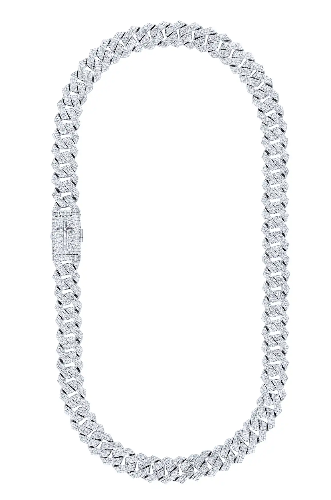 33 Carat Lab Grown Diamond Mens Cuban Link Chain Necklace Solid Gold 15 MM - Image 2