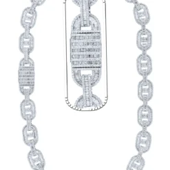 35 Carat Lab Grown Diamond Mens Cuban Link Chain Necklace Solid Gold 16 MM