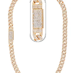 10 Carat Lab Grown Diamond Mens Cuban Link Chain Necklace Solid Gold 8 MM