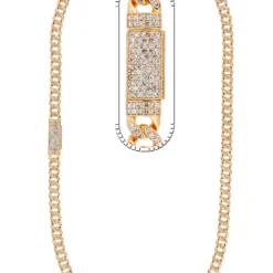 8 Carat Lab Grown Diamond Mens Cuban Link Chain Necklace Solid Gold 8 MM