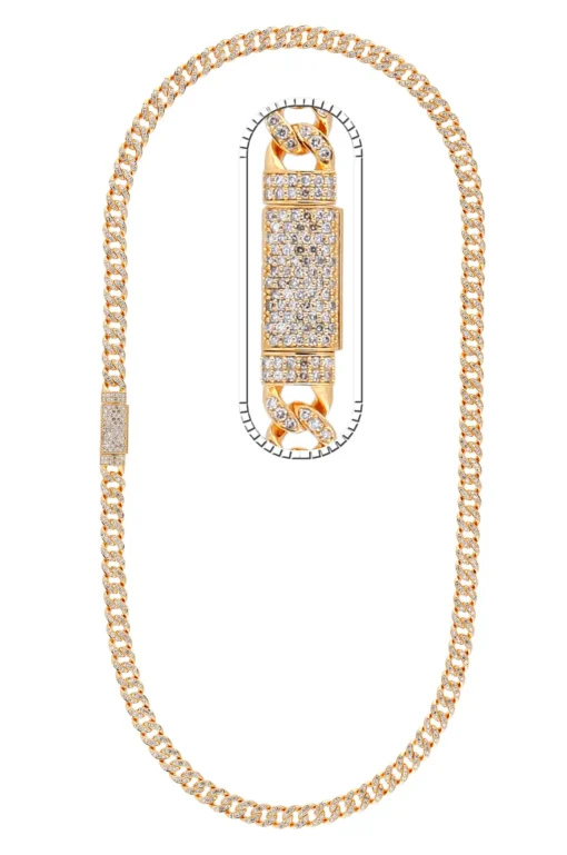 8 Carat Lab Grown Diamond Mens Cuban Link Chain Necklace Solid Gold 8 MM