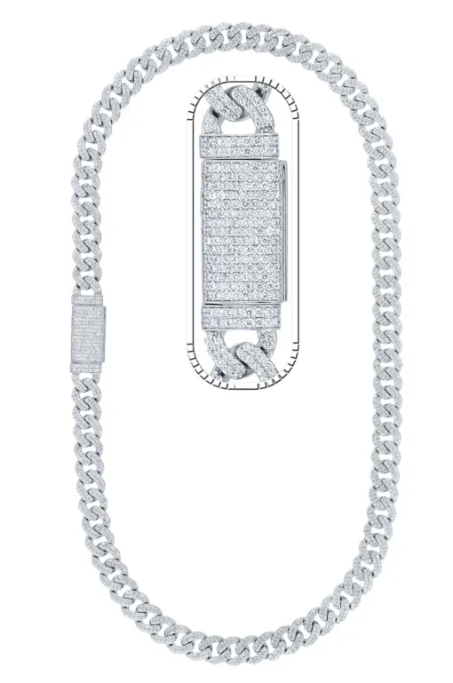 20 Carat Lab Grown Diamond Mens Cuban Link Chain Necklace Solid Gold 12 MM
