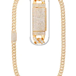 12 Carat Lab Grown Diamond Mens Cuban Link Chain Necklace Solid Gold 11 MM