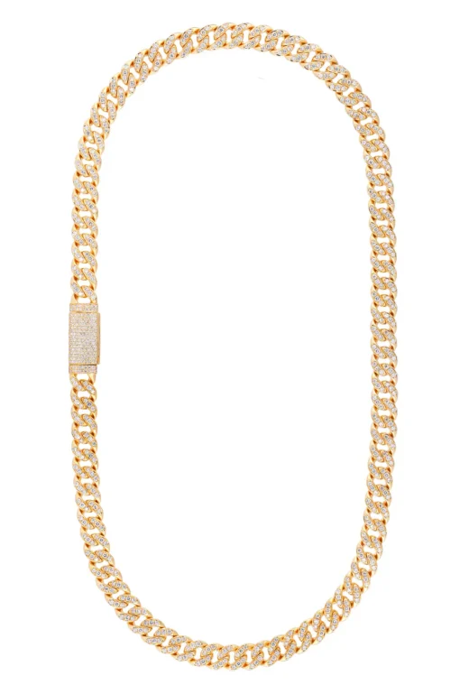 12 Carat Lab Grown Diamond Mens Cuban Link Chain Necklace Solid Gold 11 MM - Image 2