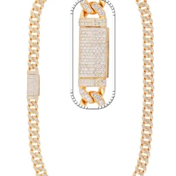 20 Carat Lab Grown Diamond Mens Cuban Link Chain Necklace Solid Gold 12 MM