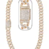 43 Carat Lab Grown Diamond Mens Cuban Link Chain Necklace Solid Gold 17 MM