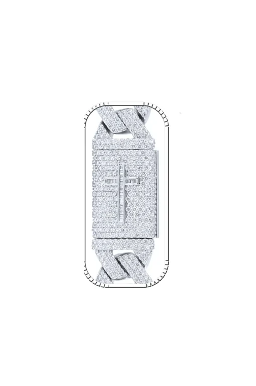 32 Carat Lab Grown Diamond Mens Cuban Link Chain Necklace Solid Gold 15 MM - Image 3