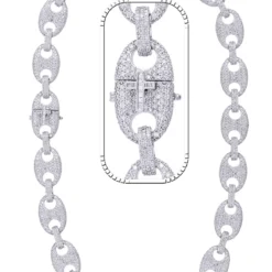 70 Carat Lab Grown Diamond Mens Cuban Link Chain Necklace Solid Gold 18 MM