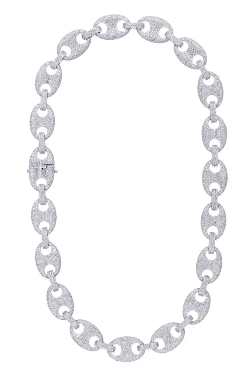 70 Carat Lab Grown Diamond Mens Cuban Link Chain Necklace Solid Gold 18 MM - Image 2