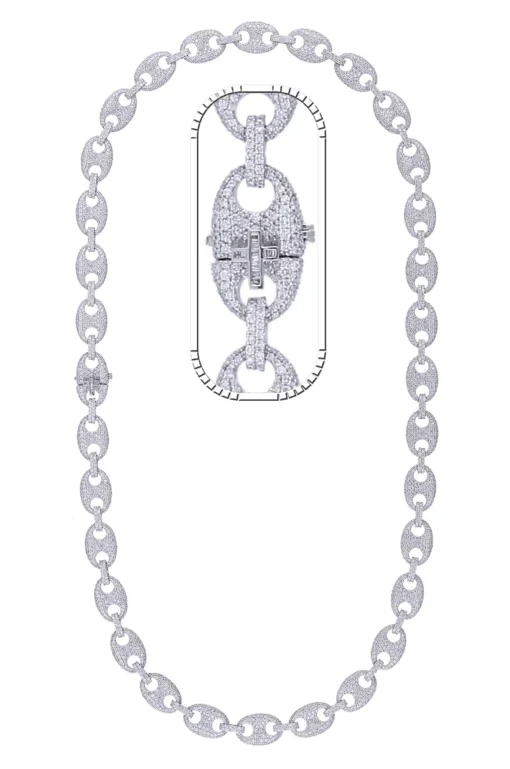 33 Carat Lab Grown Diamond Mens Cuban Link Chain Necklace Solid Gold 12 MM