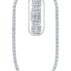 40 Carat Lab Grown Diamond Mens Cuban Link Chain Necklace Solid Gold 14 MM