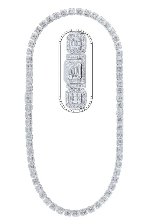 40 Carat Lab Grown Diamond Mens Cuban Link Chain Necklace Solid Gold 14 MM
