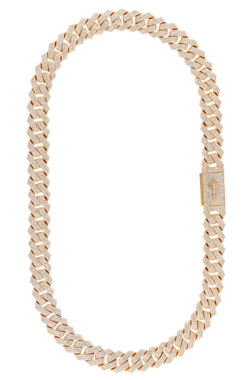 34 Carat Lab Grown Diamond Mens Cuban Link Chain Necklace Solid Gold 16 MM - Image 2