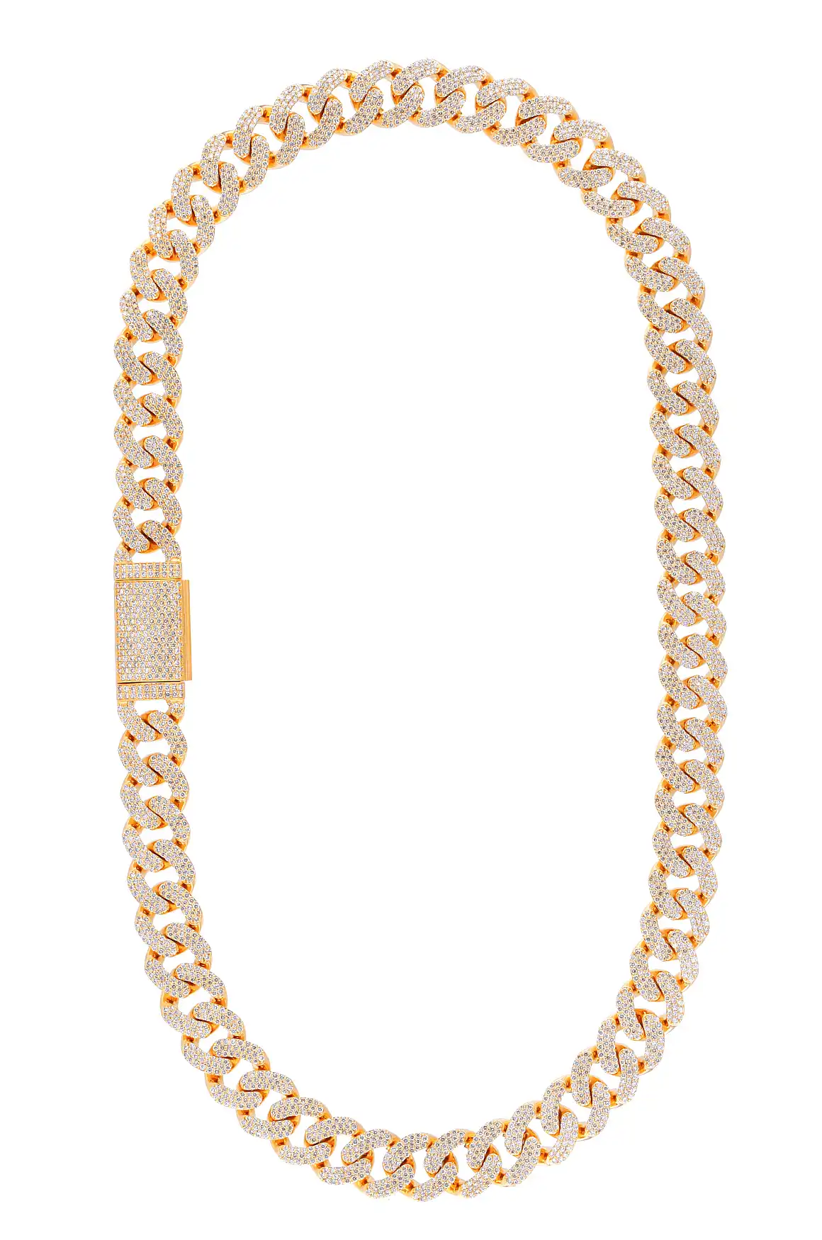 33 Carat Lab Grown Diamond Mens Cuban Link Chain Necklace Solid Gold 16 MM - Image 2