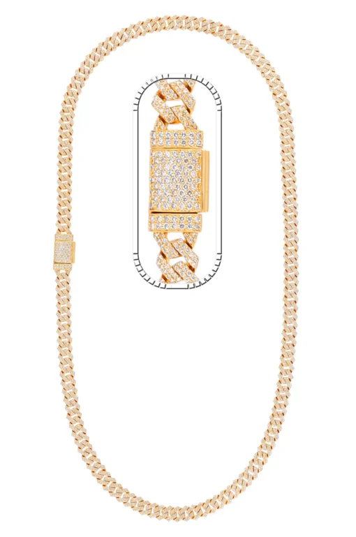 13.25 Carat Lab Grown Diamond Mens Cuban Link Chain Necklace Solid Gold 8 MM