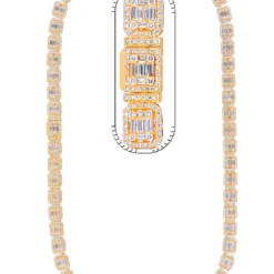 27 Carat Lab Grown Diamond Mens Cuban Link Chain Necklace Solid Gold 9.5 MM