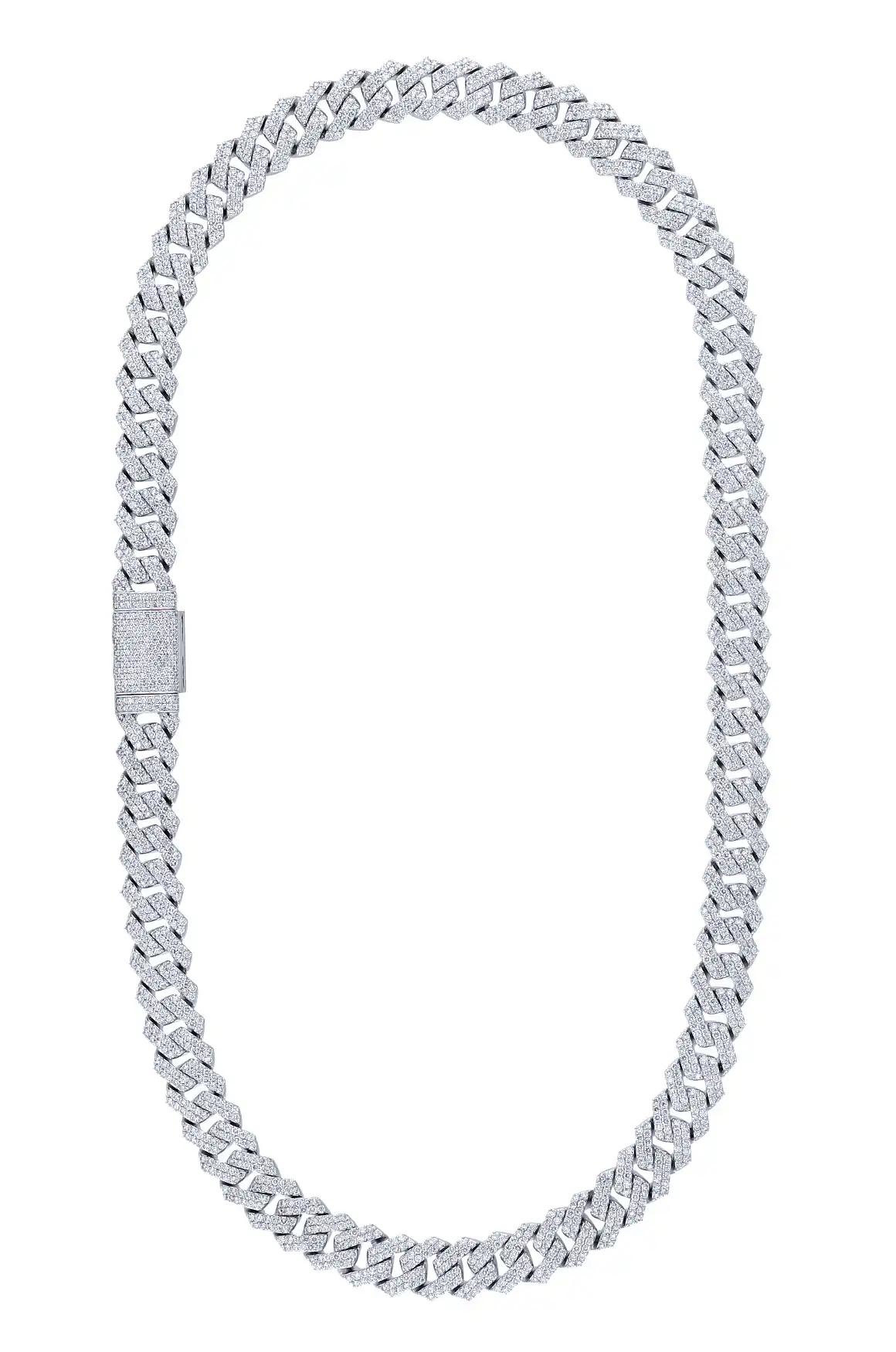 32 Carat Lab Grown Diamond Mens Cuban Link Chain Necklace Solid Gold 13 MM - Image 2