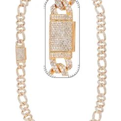 52 Carat Lab Grown Diamond Mens Cuban Link Chain Necklace Solid Gold 14 MM