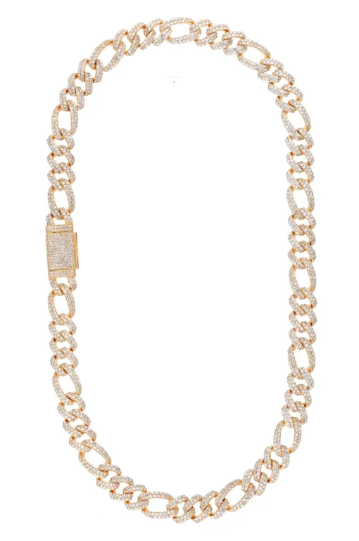 52 Carat Lab Grown Diamond Mens Cuban Link Chain Necklace Solid Gold 14 MM - Image 2