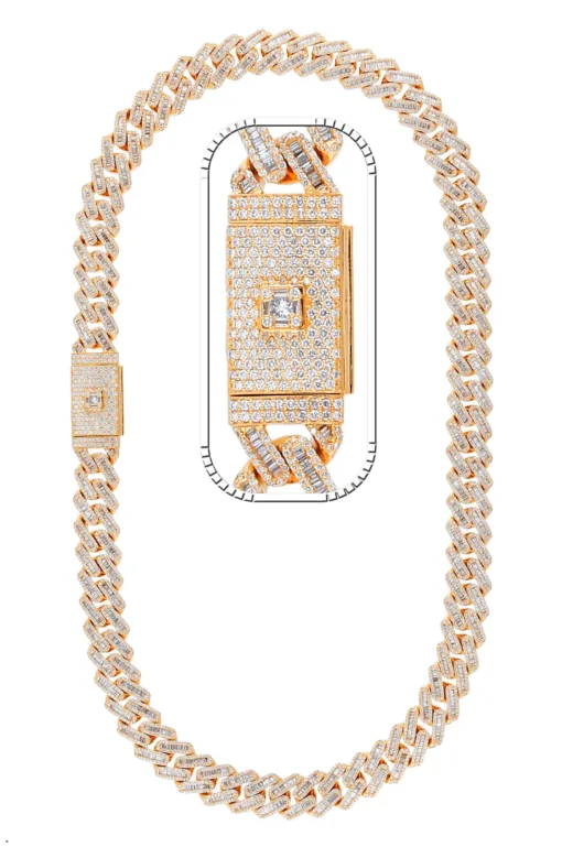 32 Carat Lab Grown Diamond Mens Cuban Link Chain Necklace Solid Gold 16 MM