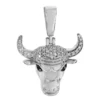 Bling Cattle Cow 0.25 CT Round Lab Grown Diamond Gold diamond animal pendant