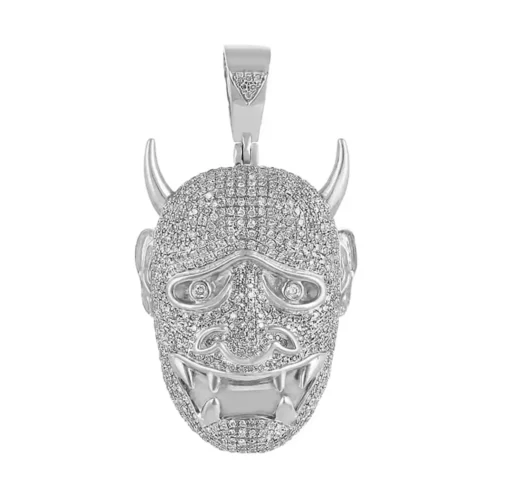 Devil 2.27 CT Round Lab Grown Diamond Gold animal pendant
