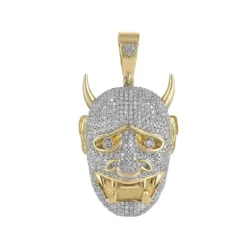 Devil 2.27 CT Round Lab Grown Diamond Gold diamond animal pendant