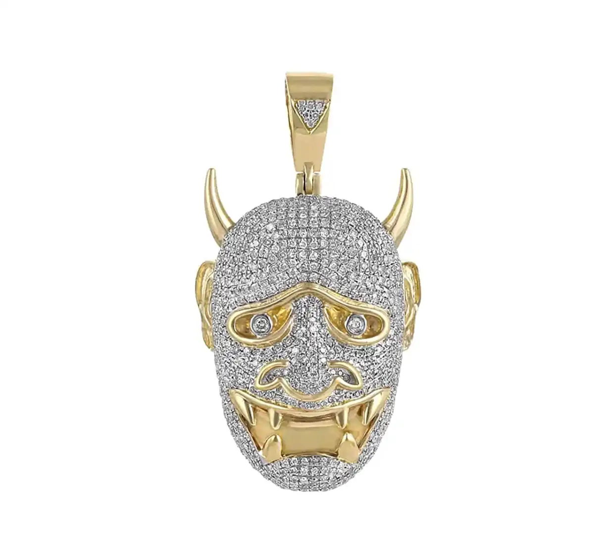 Devil 2.27 CT Round Lab Grown Diamond Gold diamond animal pendant