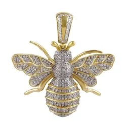 Honey Bee 1.27 CT Round Lab Grown Diamond Gold gold animal pendant