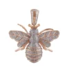 Honey Bee 1.27 CT Round Lab Grown Diamond Gold mens animal pendant