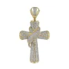 2.44 CT Round Lab Grown Diamond Gold cross pendant