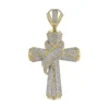 2.44 CT Round Lab Grown Diamond Gold cross pendant